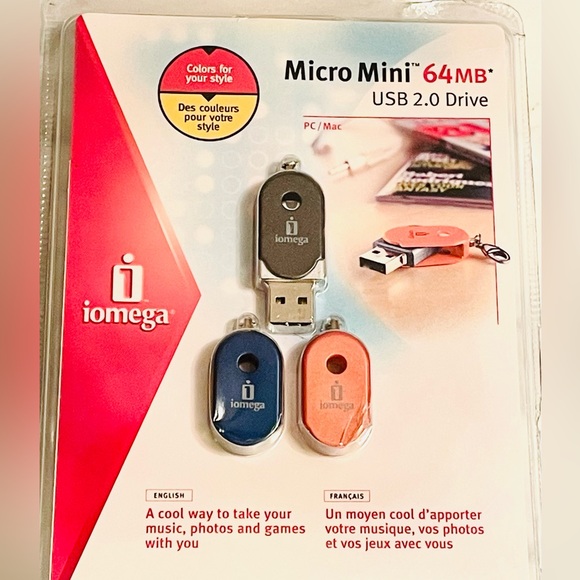 MINI USB 2.0 DRIVE— micro-Mini 3 PACK TOTAL—NEW IN PACKAGE— 64MB USB DRIVES - Picture 2 of 7
